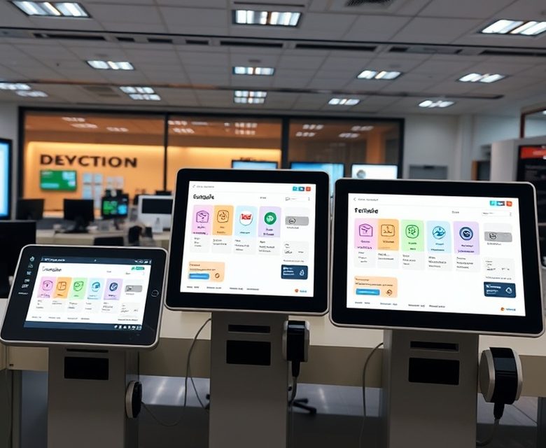 Pantalla de diagnóstico remoto de un terminal de autoservicio
